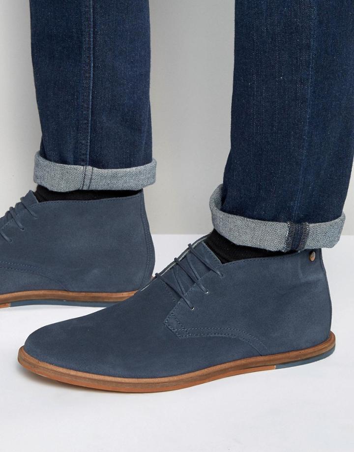 Frank Wright Strachan Chukka Boots Navy Suede - Blue