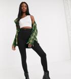 Collusion Tall X002 Super Skinny High Waist Jeans In Clean Black