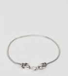 Reclaimed Vintage Inpsired Skull Chain Bracelet In Sterling Silver Exclusive To Asos - Silver