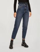 Miss Selfridge Mom Jeans With Ruffle Detail In Blue-blues