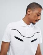 Asos Design Polo Shirt With Western Piping In White - White