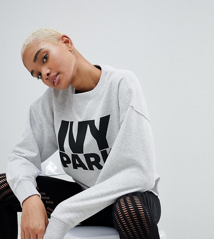 Ivy Park Oversized Logo Sweatshirt In Gray - Gray