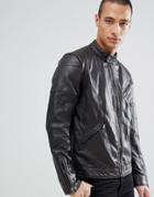 Barney's Originals Real Leather Biker Jacket - Brown