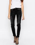 Noisy May Lucy Slim Studded Jeans - Black