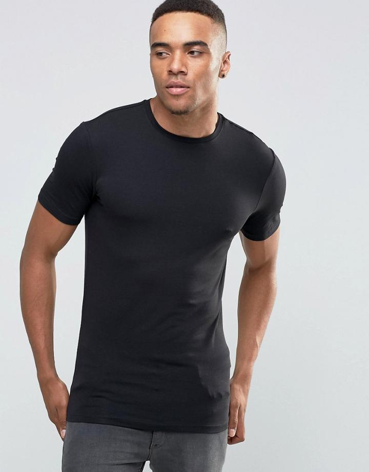 New Look Muscle T-shirt In Black - Black