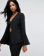 Vero Moda Flare Sleeve Tailored Blazer - Black