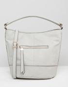 Oasis Leather Look Shoulder Bag - Gray