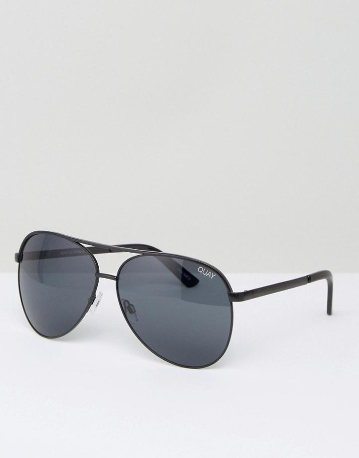 Quay Australia Aviator Sunglasses Vivienne - Black