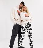 Collusion Unisex Hoodie With Photographic Print-white