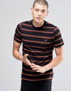 Fred Perry T-shirt With Stripe In Black - Black