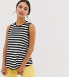 Asos Design Petite Sleeveless Swing Tank In Stripe - Multi