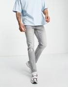 Pull & Bear Slim Jeans In Light Gray