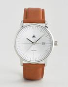 Asos Watch With Domed Lens And Date Window In Tan - Brown