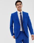 Jack & Jones Premium Stretch Slim Suit Jacket In Electric Blue - Blue