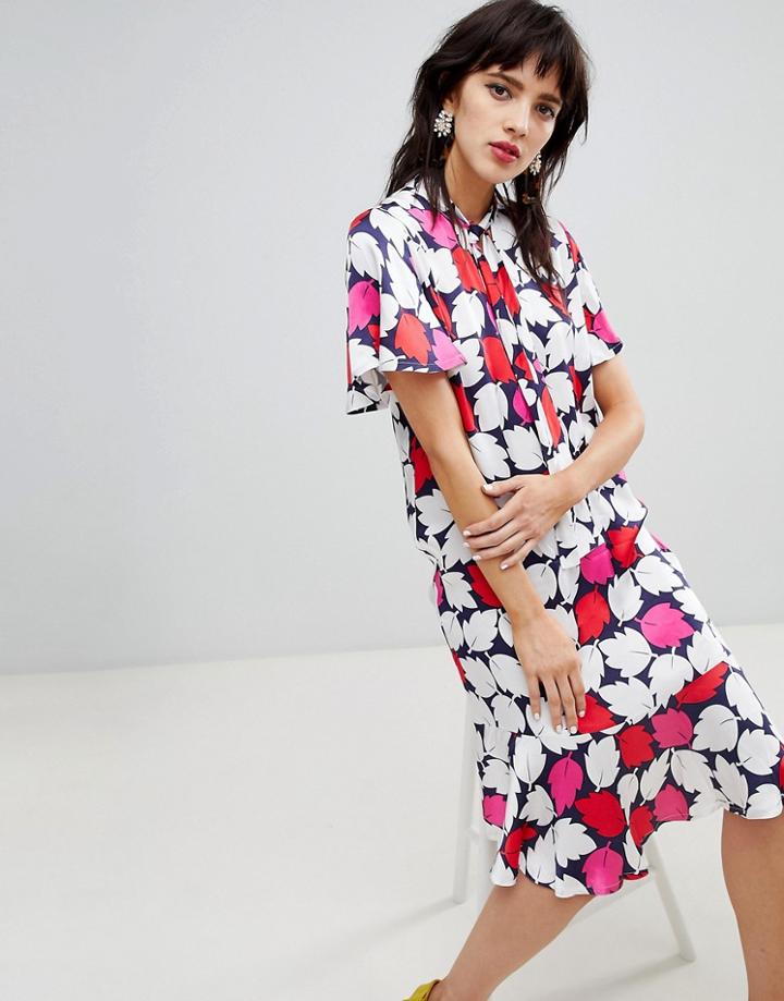 Resume Flora Pussybow Printed Dress - Multi