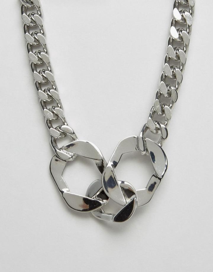 Cheap Monday Cuff Necklace - Silver