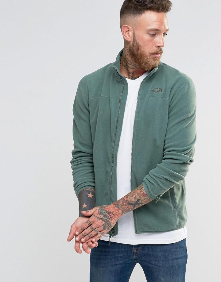 The North Face 100 Glacier Full Zip Fleece In Green - Green