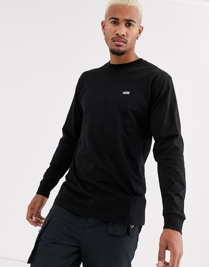 Vans Left Chest Hit Long Sleeve Top In Black/white
