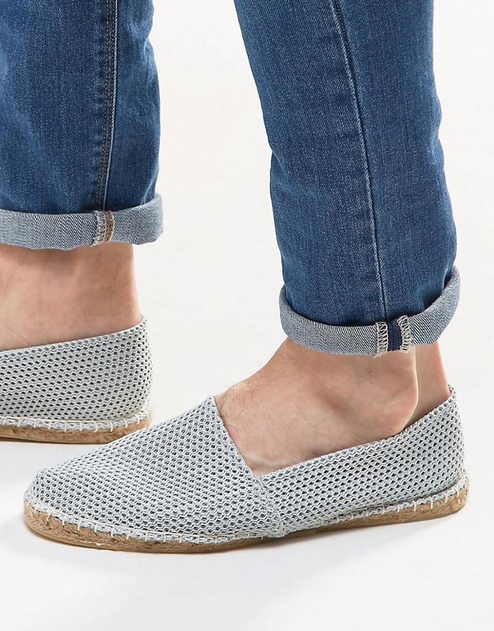 Asos Espadrilles In Gray Mesh - Gray