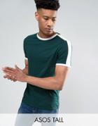 Asos Tall T-shirt With Retro Contrast Panels In Green - Green