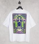 Collusion Unisex Oversized T-shirt With Mystic Print In White-grey