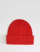 Asos Fisherman Beanie In Red - Red