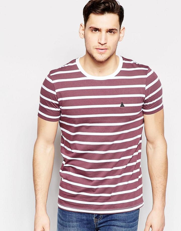Asos Logo Stripe T-shirt In White And Purple