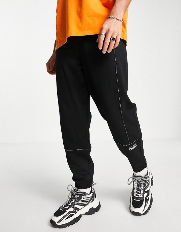 Topman Prdx Logo Oversized Sweatpants In Black - Part Of A Set