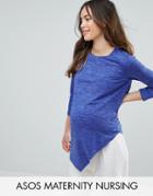Asos Maternity Nursing Top With Asymmetric Double Layer - Blue