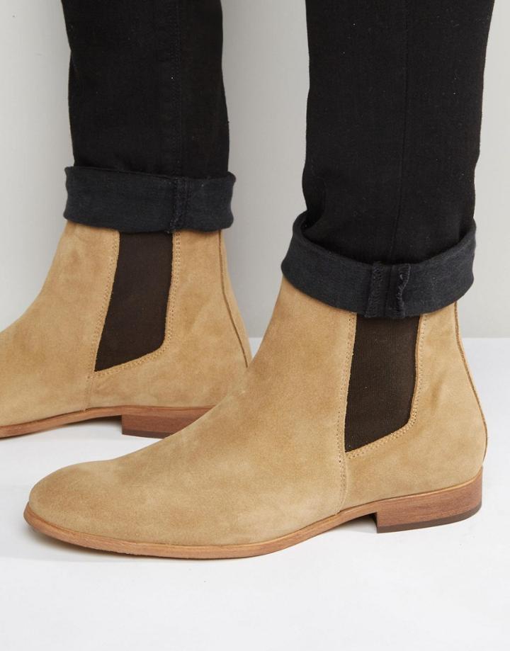Zign Suede Chelsea Boots - Beige
