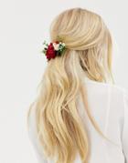 Asos Design Back Hair Crown In Mixed Florals - Multi
