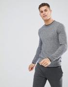 Ted Baker Crew Neck Sweater In Texture - Blue
