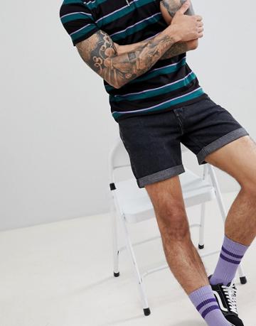Weekday Vacant Denim Shorts Trotter Black - Black