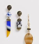 Asos Design Semi Precious Stone Earring Pack In Gold Tone - Gold