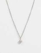 Asos Design Necklace With Dice Pendant In Silver Tone - Silver
