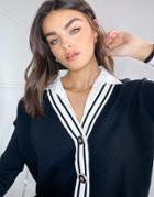 River Island Hyrbid Shirt Cardigan In Black