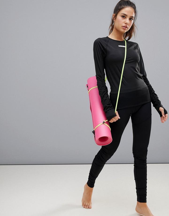 Asos 4505 Yoga Legging With Ruched Side Detail - Black