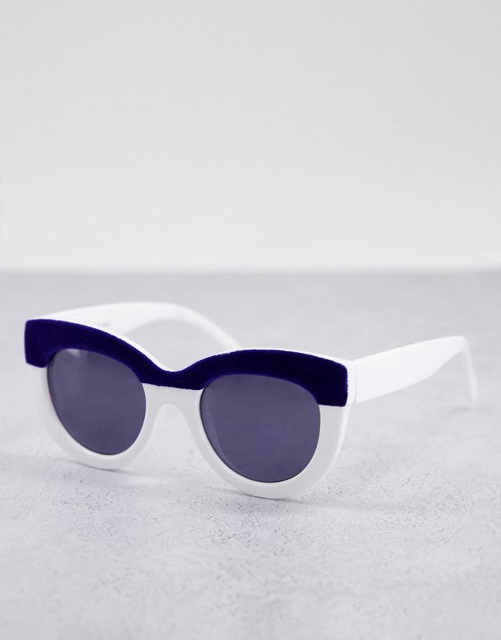 Aj Morgan Cavalcade Cat Eye Sunglasses-white
