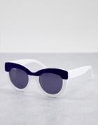 Aj Morgan Cavalcade Cat Eye Sunglasses-white