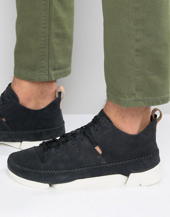 Clarks Originals Trigenic Nubuck Trainers - Black