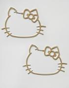 Hello Kitty X Asos Cut Out Hoop Earrings - Gold