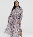 Glamorous Curve Maxi Shirt Dress In Dalmatian Print