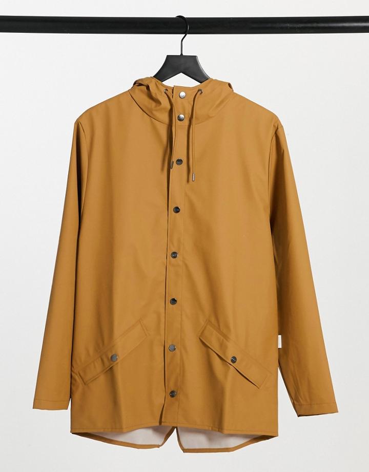 Rains Short Waterproof Jacket In Khaki-green