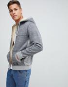 Abercrombie & Fitch Fleece Lined Full Zip Hoodie Chest Logo In Gray Marl - Gray