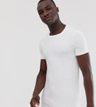 Asos Design Tall Organic Muscle Fit T-shirt With Square Neck In White - White
