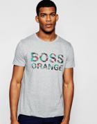 Boss Orange T-shirt With Logo Print Regular Fit In Gray - Gray