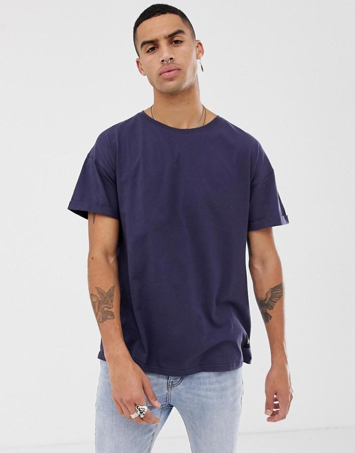 Sixth June Oversized T-shirt In Dark Blue - Gray