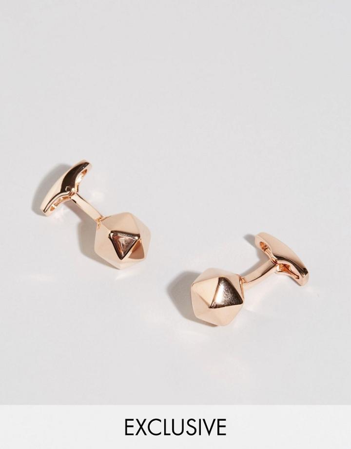 Simon Carter Buckminster Cufflinks In Rose Gold - Gold