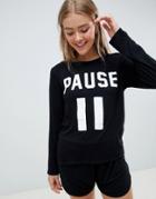 Adolescent Clothing Pause T-shirt And Shorts Pyjama Set - Black
