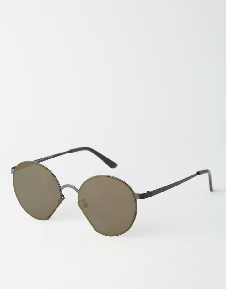Asos Flat Lens Sunglasses With Cut Out - Black
